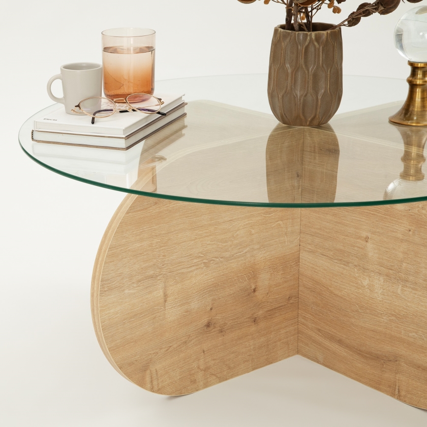 Mesa de centro BUBBLE 35x75 cm castanho/transparente