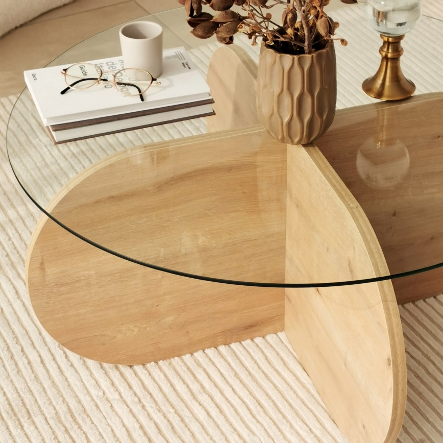 Mesa de centro BUBBLE 35x75 cm castanho/transparente