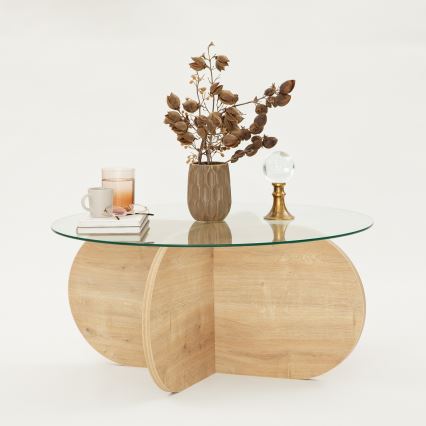 Mesa de centro BUBBLE 35x75 cm castanho/transparente