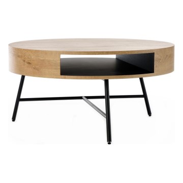 Mesa de centro CAMILA 41x80 cm dourado carvalho/preto