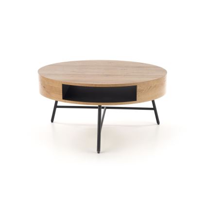 Mesa de centro CAMILA 41x80 cm dourado carvalho/preto