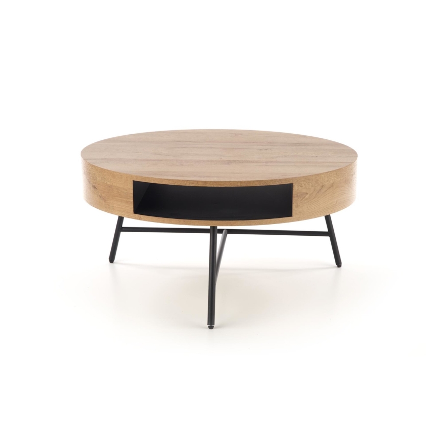 Mesa de centro CAMILA 41x80 cm dourado carvalho/preto
