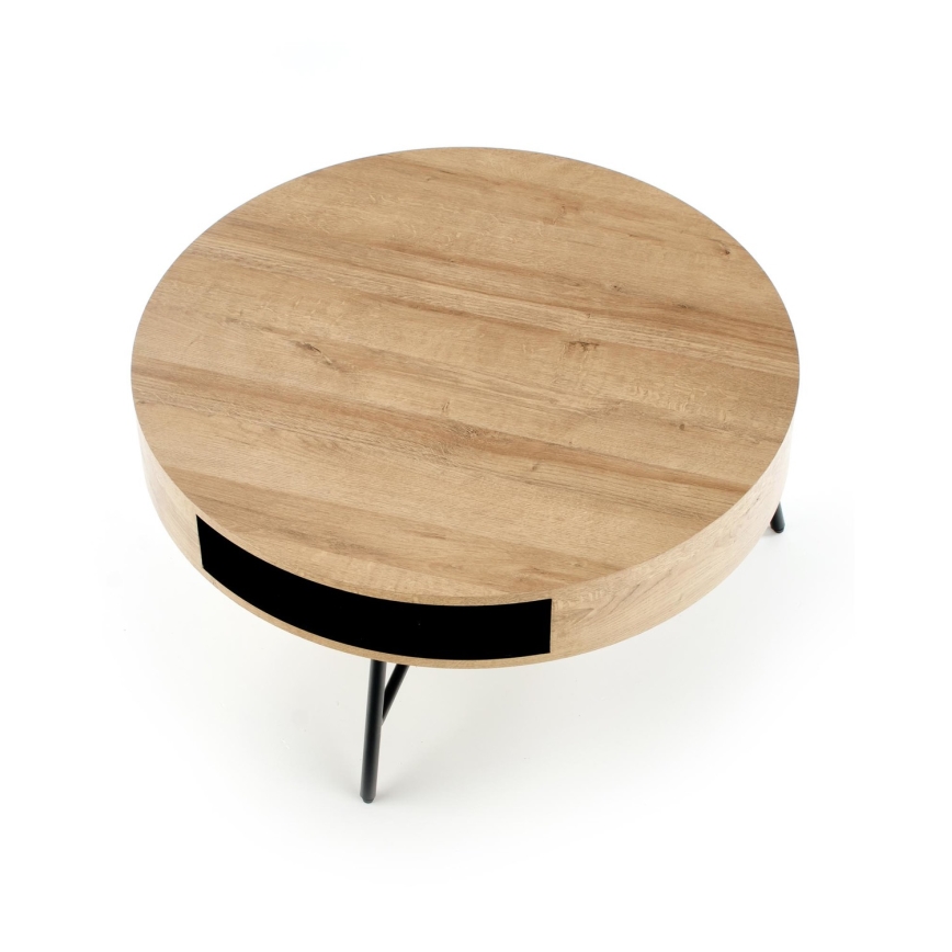 Mesa de centro CAMILA 41x80 cm dourado carvalho/preto