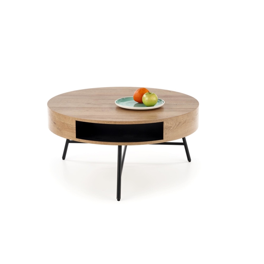 Mesa de centro CAMILA 41x80 cm dourado carvalho/preto