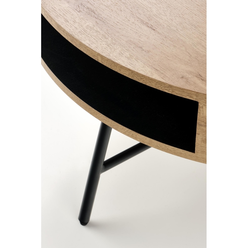 Mesa de centro CAMILA 41x80 cm dourado carvalho/preto