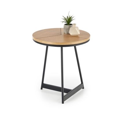 Mesa de centro CARIDA 49x45 cm preto/carvalho