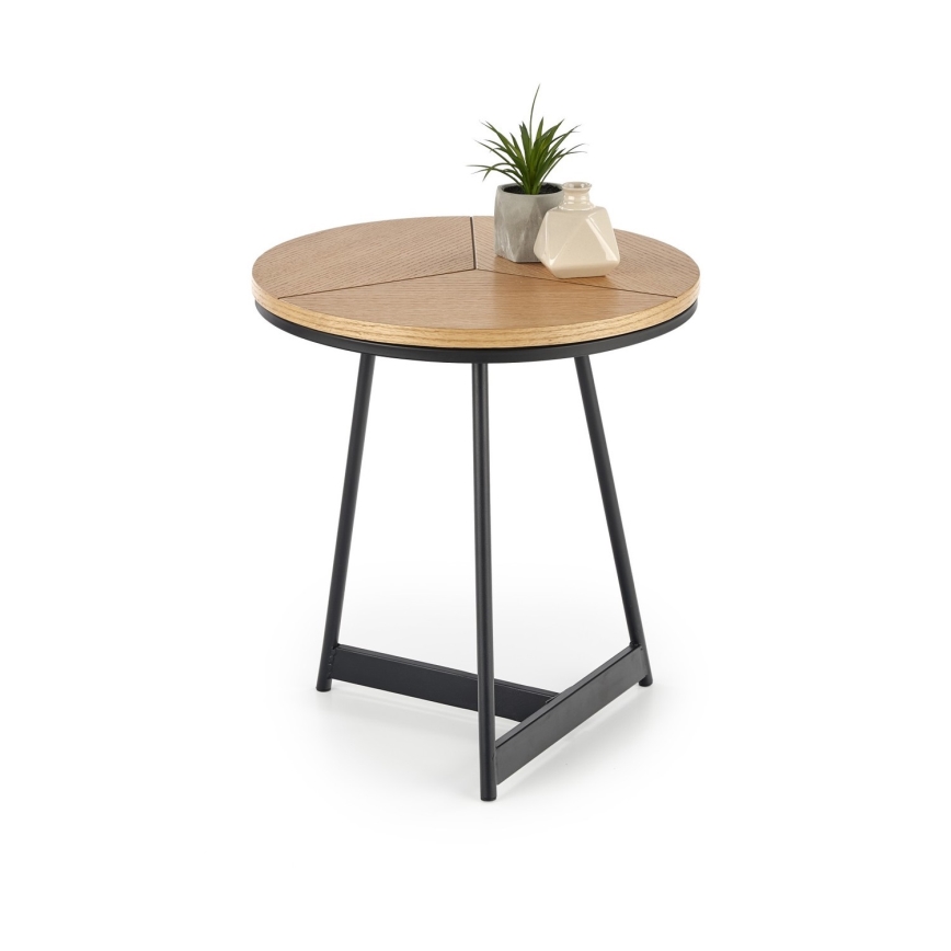 Mesa de centro CARIDA 49x45 cm preto/carvalho