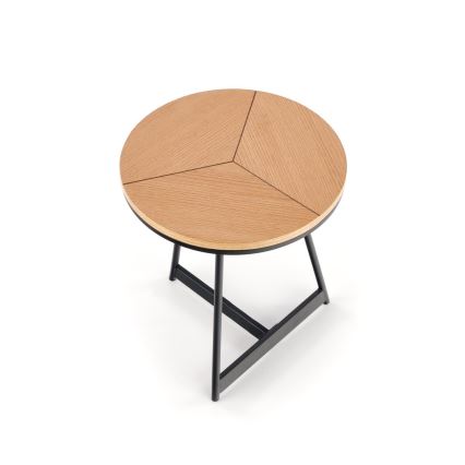Mesa de centro CARIDA 49x45 cm preto/carvalho