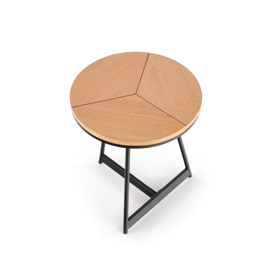 Mesa de centro CARIDA 49x45 cm preto/carvalho
