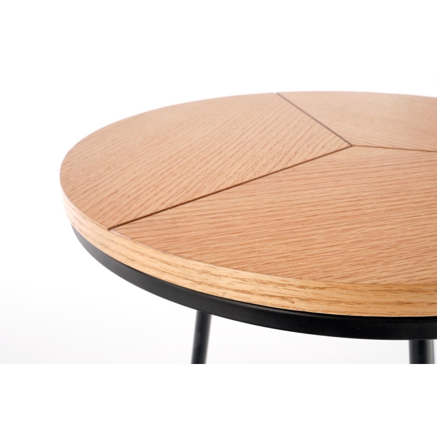 Mesa de centro CARIDA 49x45 cm preto/carvalho