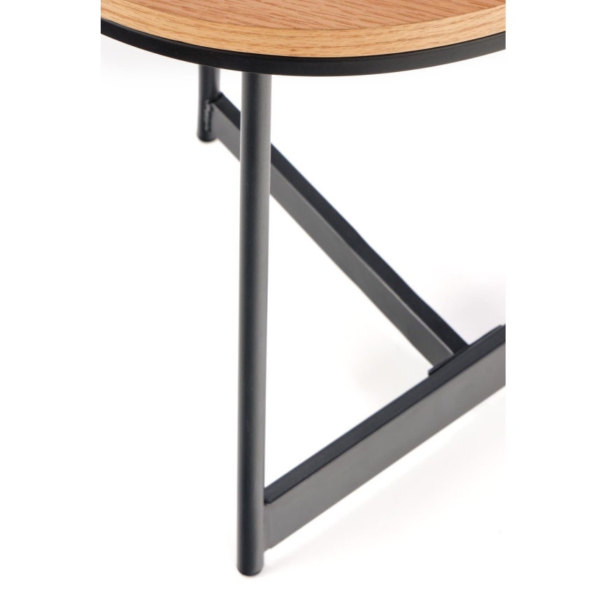 Mesa de centro CARIDA 49x45 cm preto/carvalho