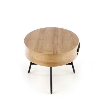 Mesa de apoio com gaveta CAROLINA 41x120 cm dourado carvalho/preto