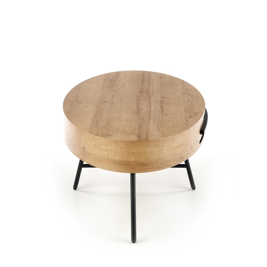 Mesa de apoio com gaveta CAROLINA 41x120 cm dourado carvalho/preto