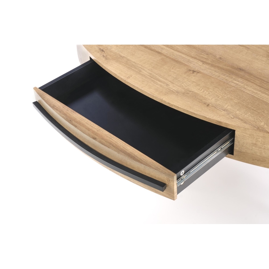Mesa de apoio com gaveta CAROLINA 41x120 cm dourado carvalho/preto