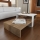 Mesa de centro CHAIN 90x43,6 cm castanho/branco
