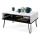 Mesa de centro com tampo elevatório e prateleira HALIJA branco/preto