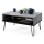 Mesa de centro com tampo elevatório e prateleira HALIJA cinzento/preto