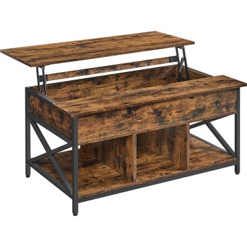 Mesa de centro com tampo elevatório NYRO castanho/preto