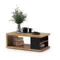 Mesa de centro com uma prateleira e espaço de arrumação LORA carvalho/preto