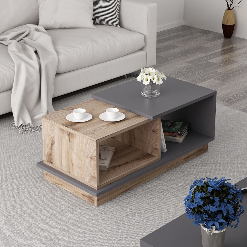 Mesa de centro CONSEPT 36x90 cm castanho/cinzento