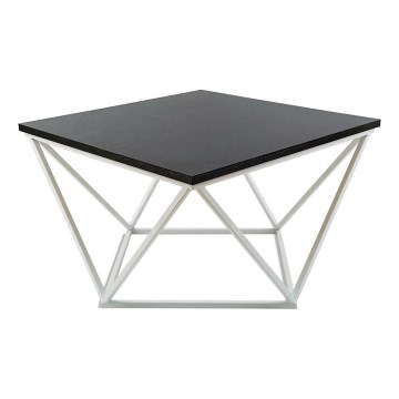 Mesa de centro CURVED 60x60 cm branco/preto