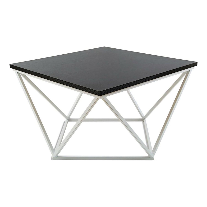 Mesa de centro CURVED 60x60 cm branco/preto
