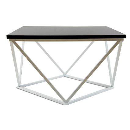 Mesa de centro CURVED 60x60 cm branco/preto