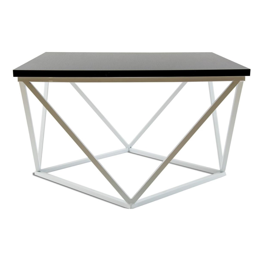Mesa de centro CURVED 60x60 cm branco/preto