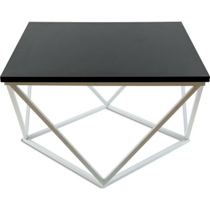 Mesa de centro CURVED 60x60 cm branco/preto