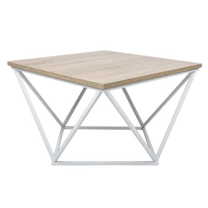 Mesa de centro CURVED 62x62 cm branco/castanho