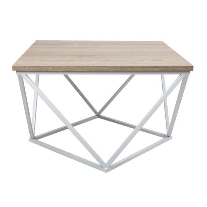 Mesa de centro CURVED 62x62 cm branco/castanho