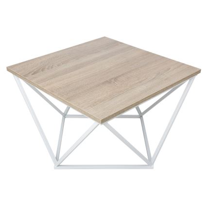 Mesa de centro CURVED 62x62 cm branco/castanho