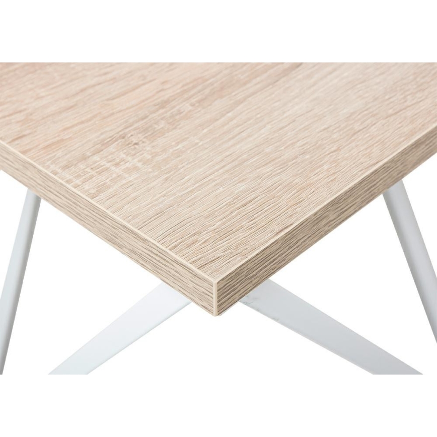 Mesa de centro CURVED 62x62 cm branco/castanho
