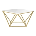 Mesa de centro CURVED 62x62 cm latão/branco