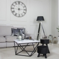Mesa de centro CURVED 62x62 cm preto/branco