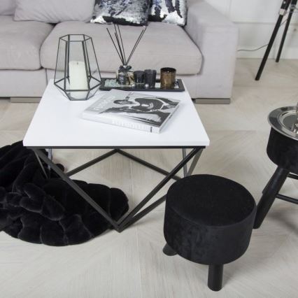 Mesa de centro CURVED 62x62 cm preto/branco