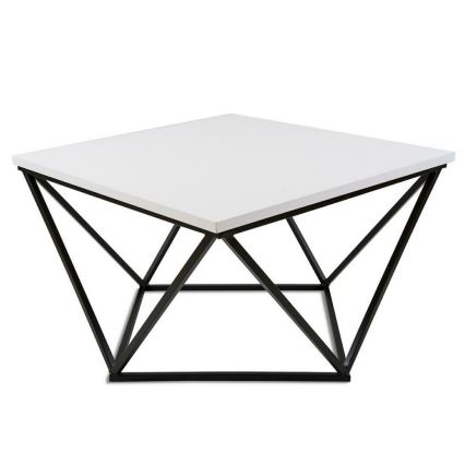 Mesa de centro CURVED 62x62 cm preto/branco