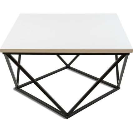 Mesa de centro CURVED 62x62 cm preto/branco