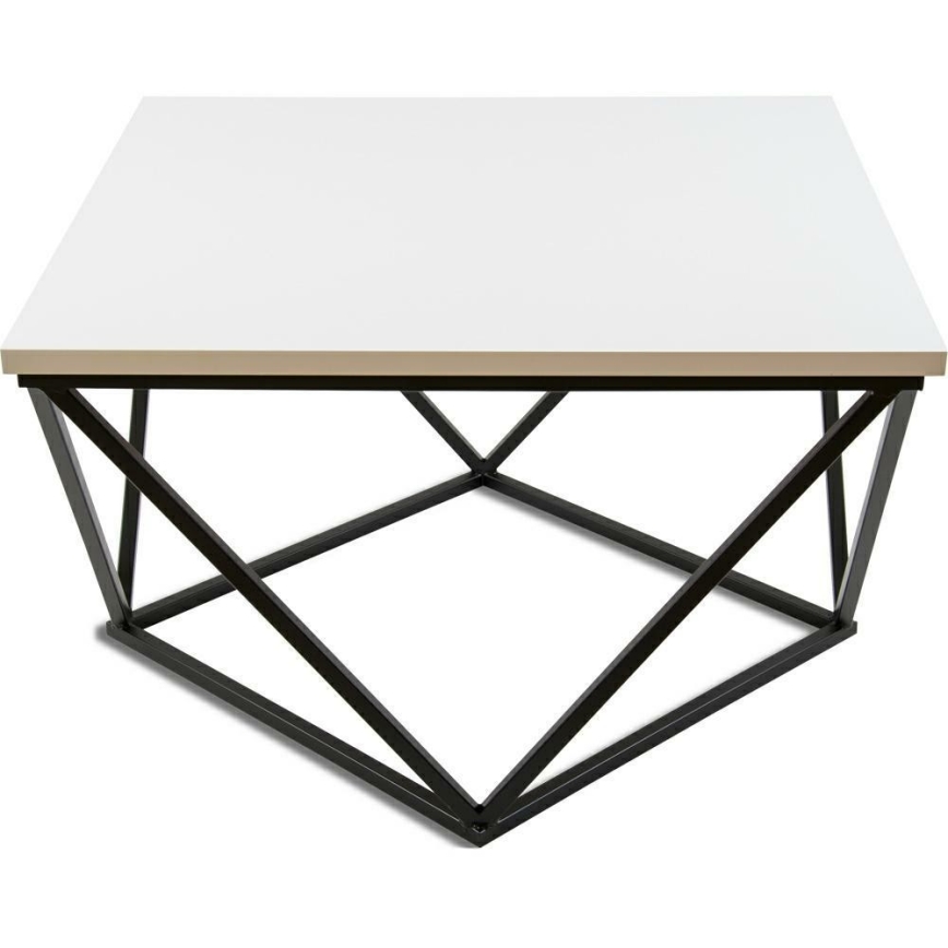 Mesa de centro CURVED 62x62 cm preto/branco