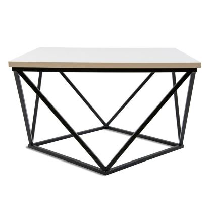 Mesa de centro CURVED 62x62 cm preto/branco