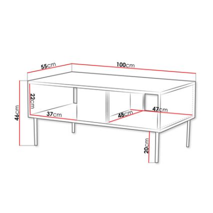 Mesa de centro DECO 46x100 cm nogueira warmia