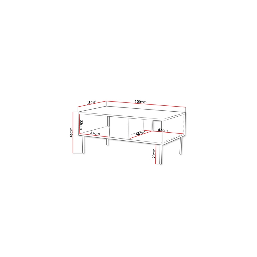 Mesa de centro DECO 46x100 cm nogueira warmia