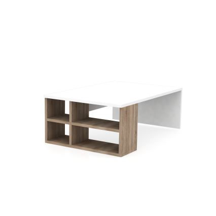 Mesa de centro DEFNE 34x90 cm branco/castanho