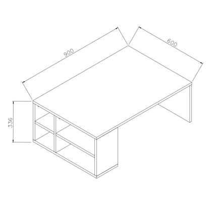 Mesa de centro DEFNE 34x90 cm branco/castanho