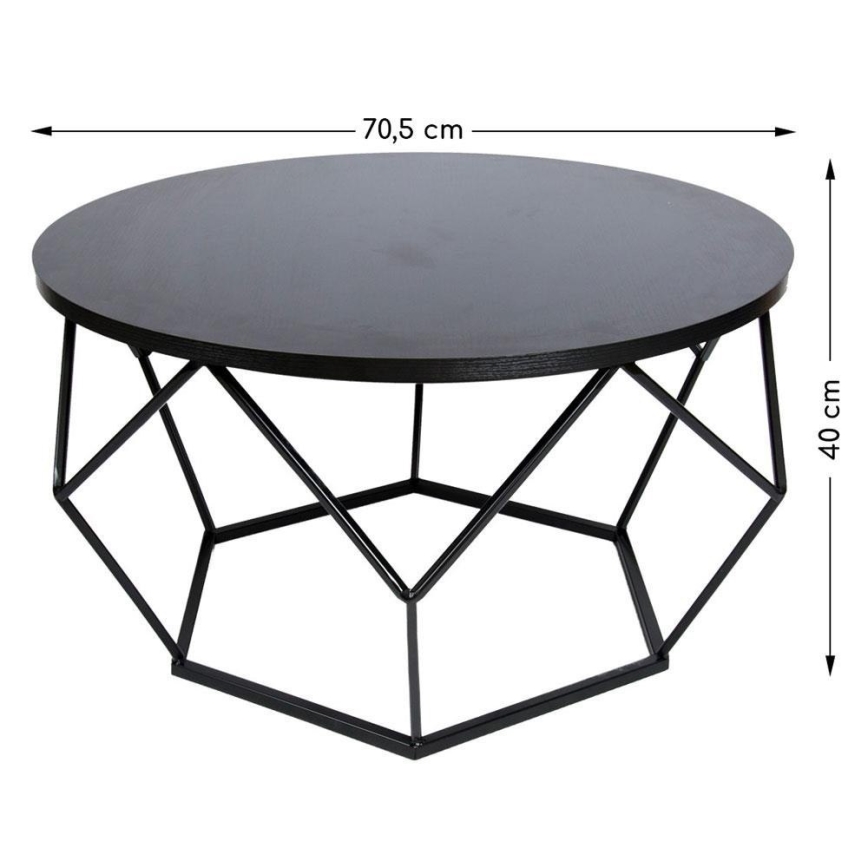 Mesa de centro DIAMANTE 40x70 cm preto