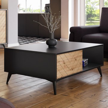 Mesa de centro DIAMOND 40x104 cm preto/castanho