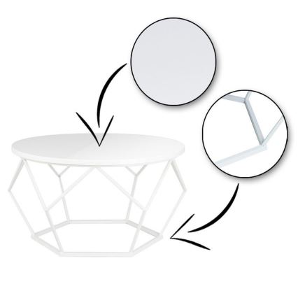 Mesa de centro DIAMOND 40x70 cm branco