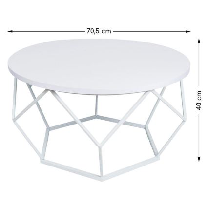 Mesa de centro DIAMOND 40x70 cm branco