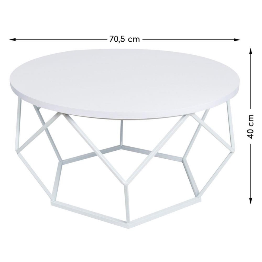 Mesa de centro DIAMOND 40x70 cm branco