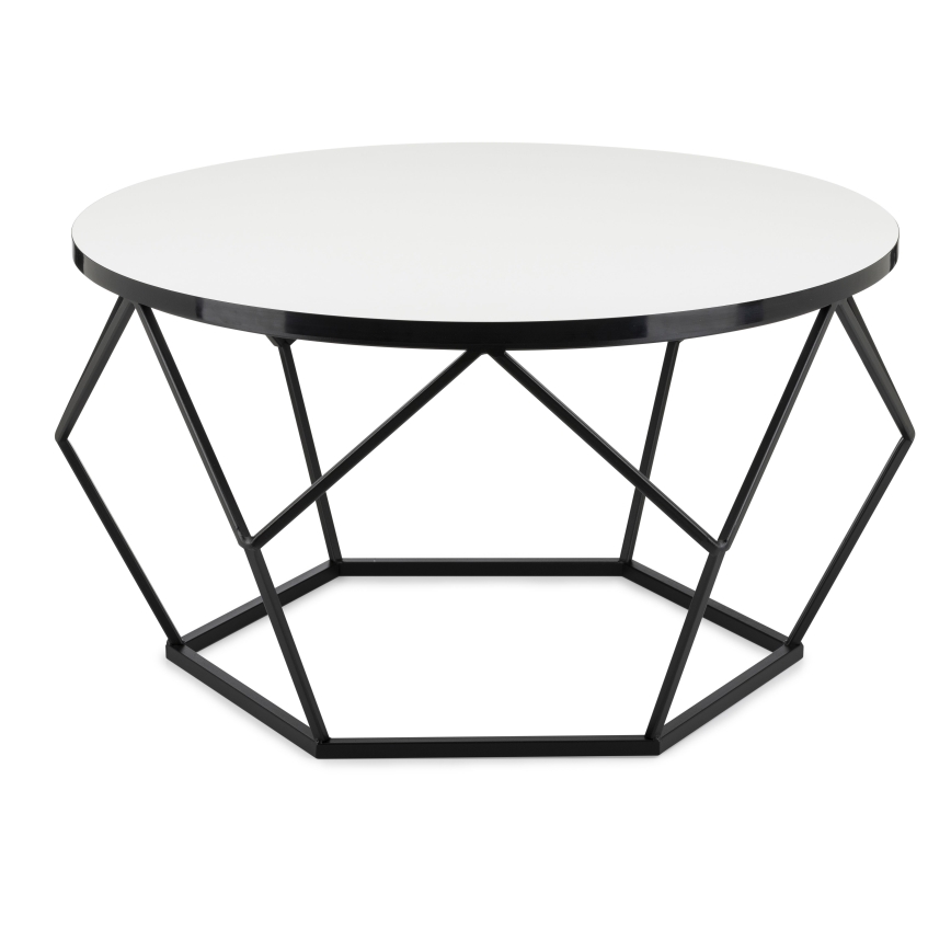 Mesa de centro DIAMOND 40x70 cm branco/preto
